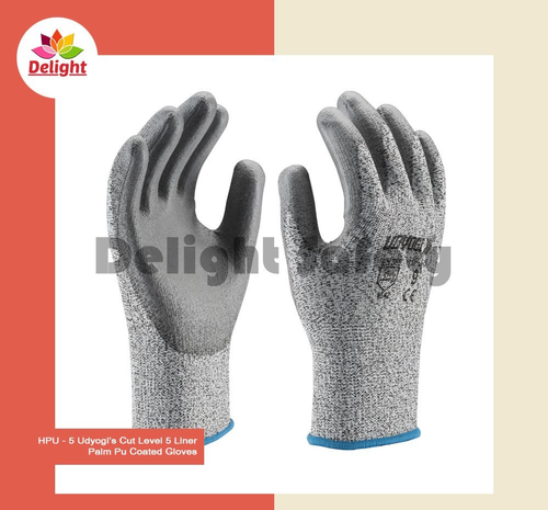 Udyogi HPU5 Cut Level 5 Liner Palm PU Coated Gloves from Delight Industrial Solutions Private Limited