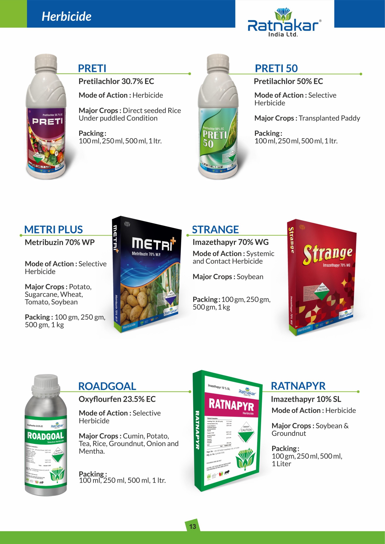 Herbicides Preti 50 from Ratnakar India Ltd