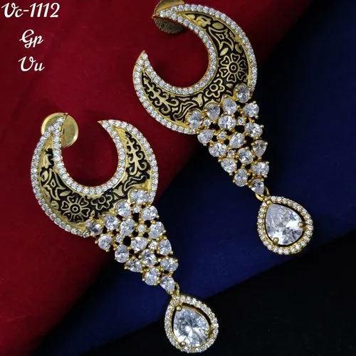 American Diamond Earrings from Vivah Creation