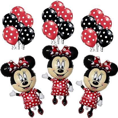 Pack of 53 Minnie Mouse Characters with Polka Dot Balloons Combo (3 Minnie Mouse + 50 Polka Dot Balloons) for Birthday, Parties, Celebrations, Anniversary, Event Festive Decorations From KriShiv Decorations