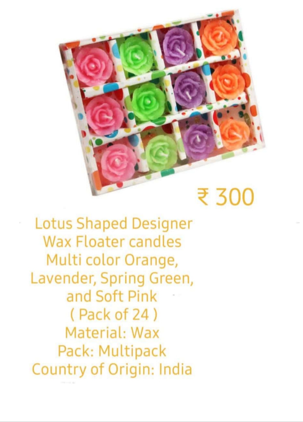Lotus shaped designer candles from Veda's Decor Enterprises