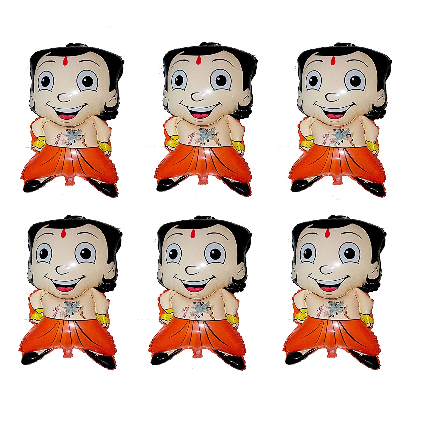 6 Pcs Chotaa Bheem Air Fill Foil Balloon for Happy Birthday Theme Party Decoration(Set of 6) From KriShiv Decorations