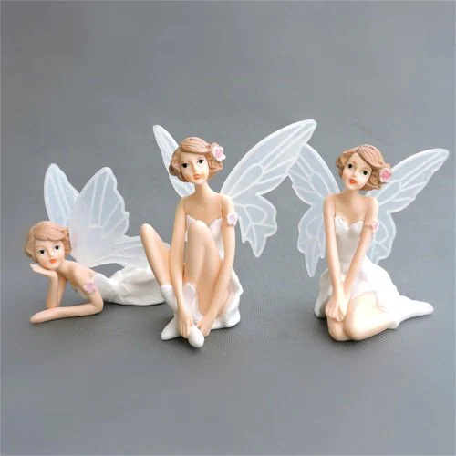 3 PCs Set Fairies Figurines Angel Girl Cake Cupcakes Topper Birthday Wedding Cake Decoration - Divena In from Divena Cake Tools & Molds