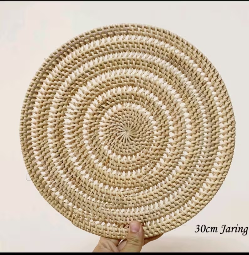 Handwoven Round Rattan Placemat from S.A.D.I.E.'S CRAFT