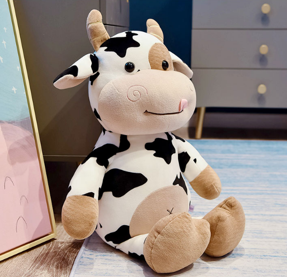MAMACITA Stuffed Animal Plush Happy Smiling Milk Cow Plush Toy/Soft Toy/Decoration/Birthday Gift/Teady Bear/Soft Toys/Very Soft (30 cm) from ASK Products and Services
