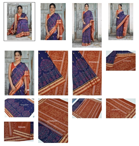 Rani Lakshmibai - Sambalpuri Cotton saree from Urmi Weaves