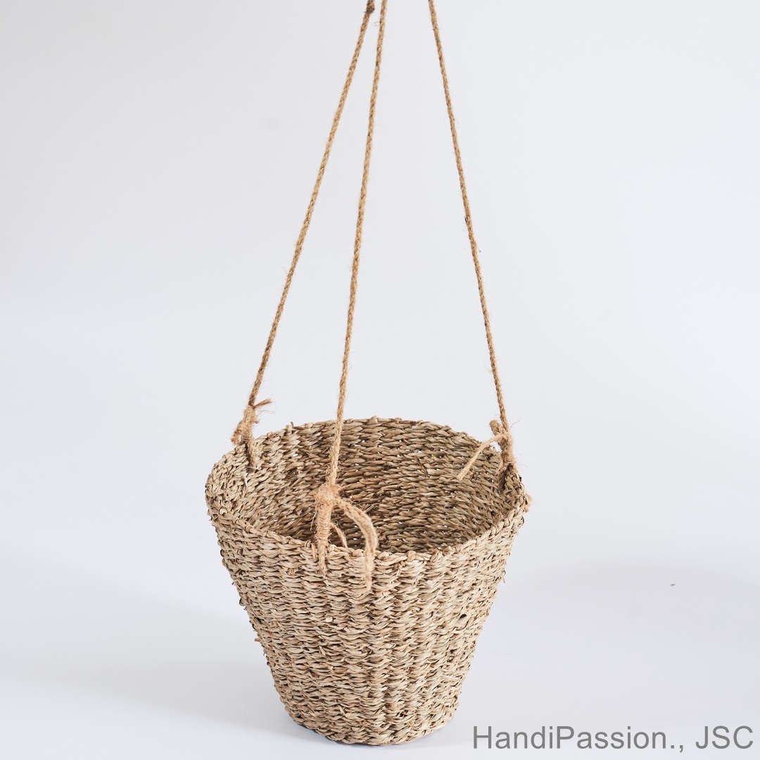 Seagrass Woven Hanging Tree Planter Basket Made in Vietnam from HANDIPASSION - Vietnam Handicraft Manufacturer