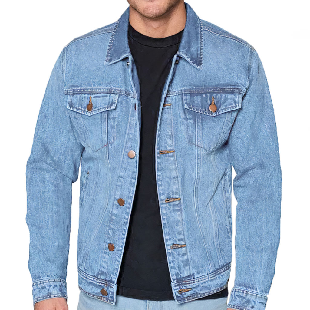 Savage Light Washed Men’s Denim Jacket – Funny Denim Jacket – Graphic Jacket for Men