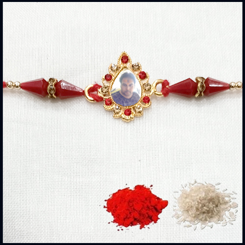 Personalized Brother Face on Rakhi with Roli Chawal from Rakhi Store