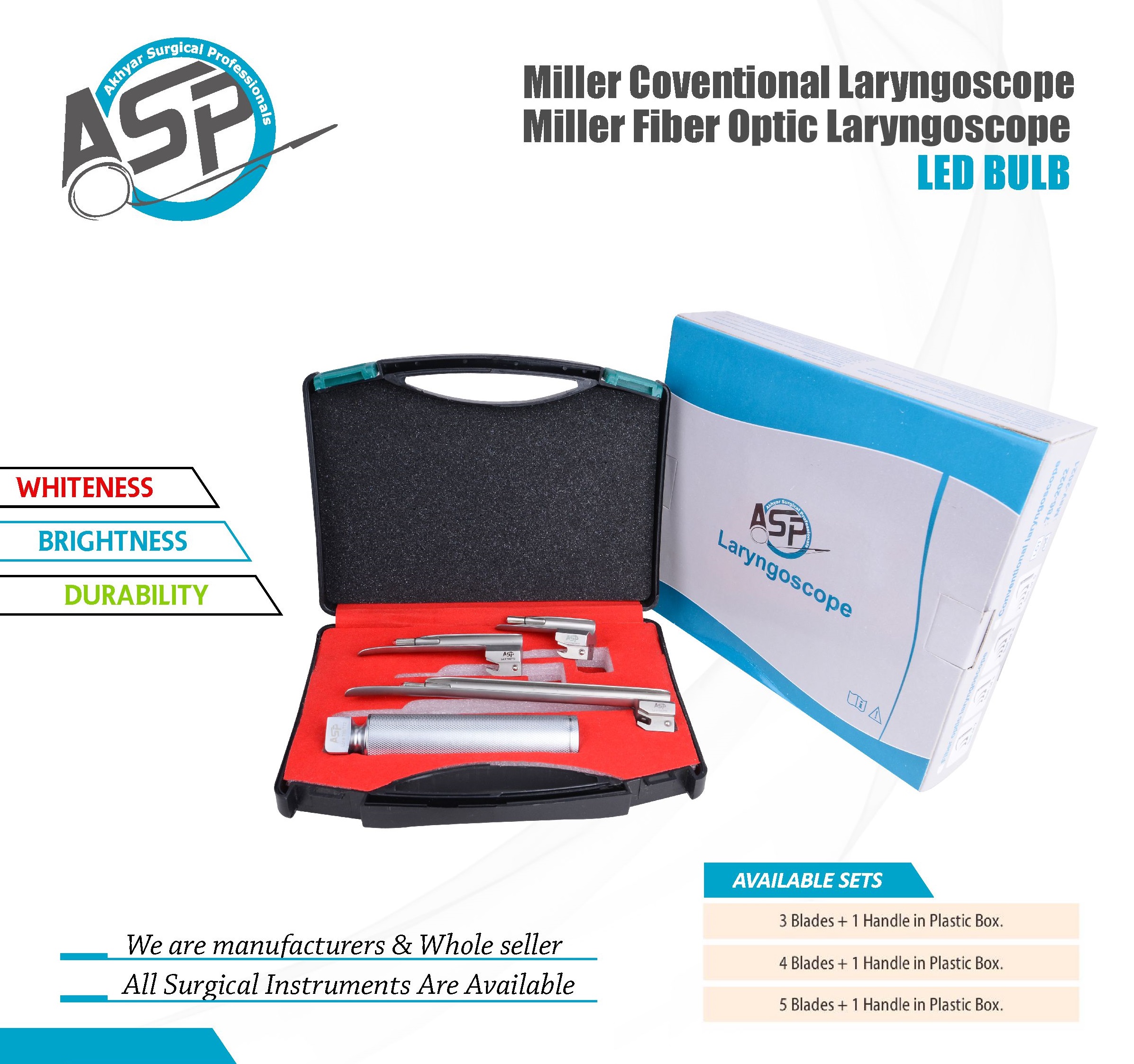 Miller Laryngoscope Set from Akhyar Surgical Professionals