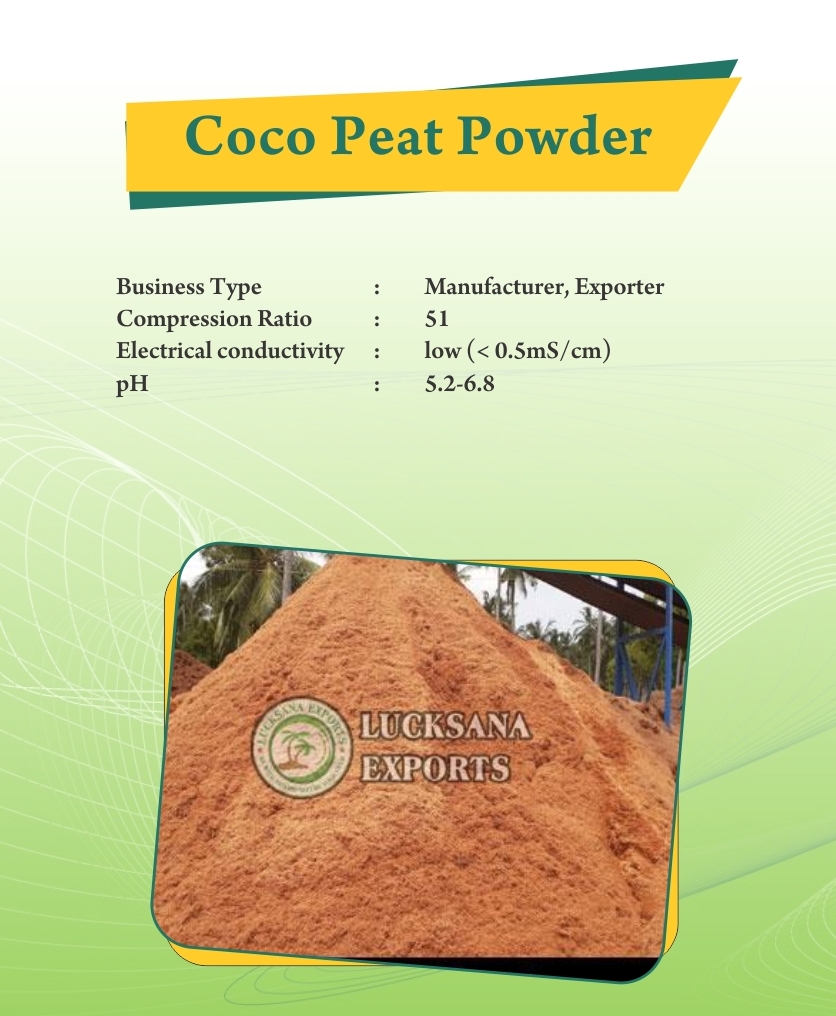 Coconut Peat Powder from Lucksana Exports