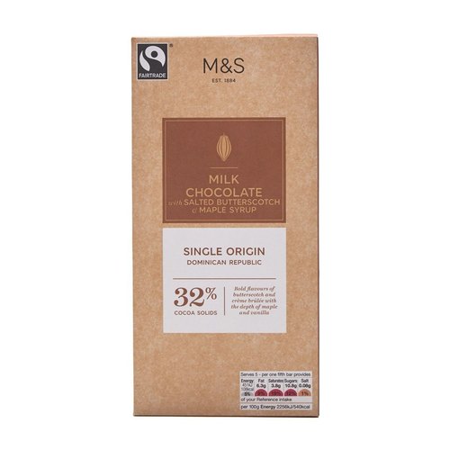 M&S Milk Chocolate With Salted Butterscotch & Maple Syrup - 100G from SnackZack