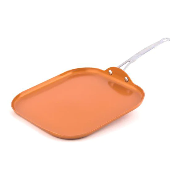 MASTERPAN Ceramic Nonstick Copper Color Griddle & Crepe Pan, 11