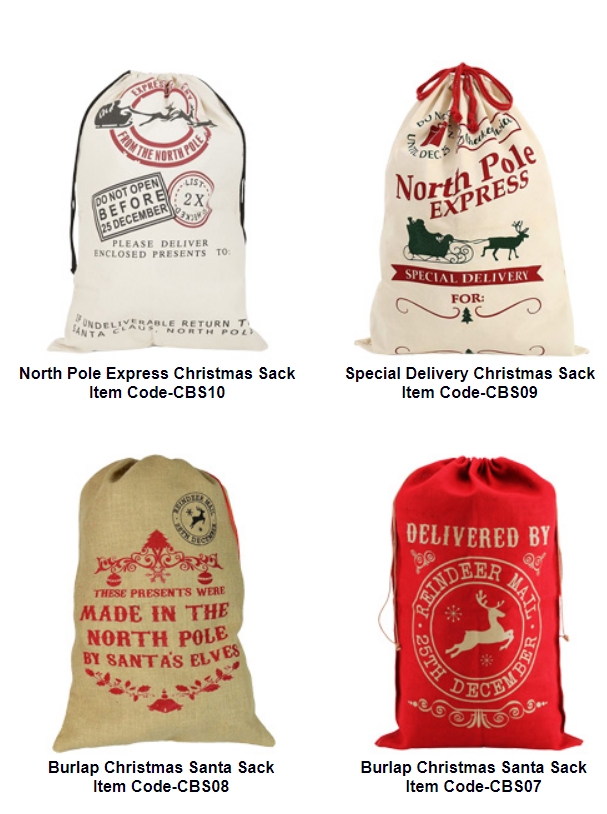 Christmas Burlap Sack from H A Exports