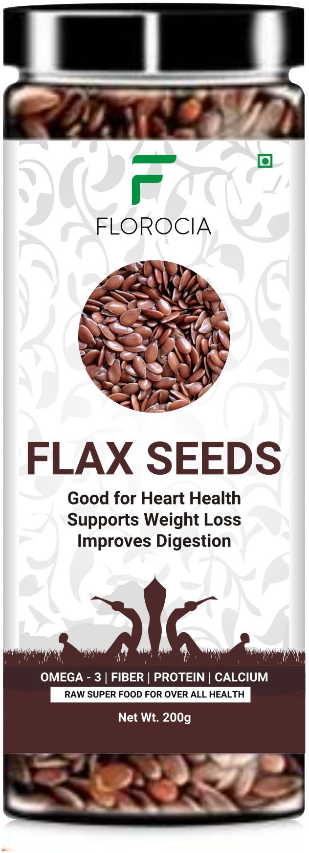 Florocia Certified Raw Brown Flax Seeds for Weight Loss ,Rich with Fiber and Healthy Heart Flax Seed for Weight Management (200 g) from Florocia