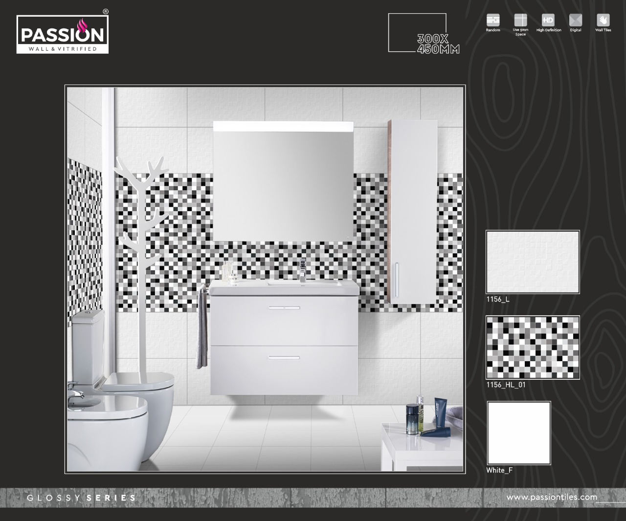 Wall Tiles - Glossy Series from Passion Vitrified