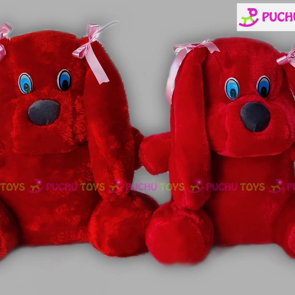 Red Color Cute Dog Soft Toys For Kids from Puchu Toys