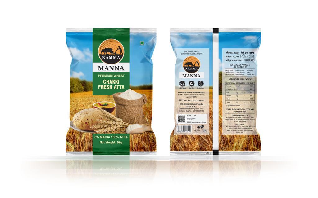 Namma Premium Wheat Chakki Fresh Atta 5 Kg from Namma Manna