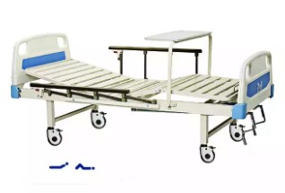 hot sale steel strip type coating abs headboard 2 cranks adjustable manual hospital bed