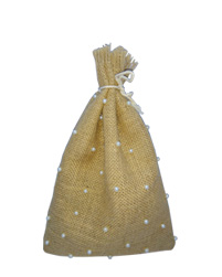 Embroidered Jute Drawstring Bags from H A Exports