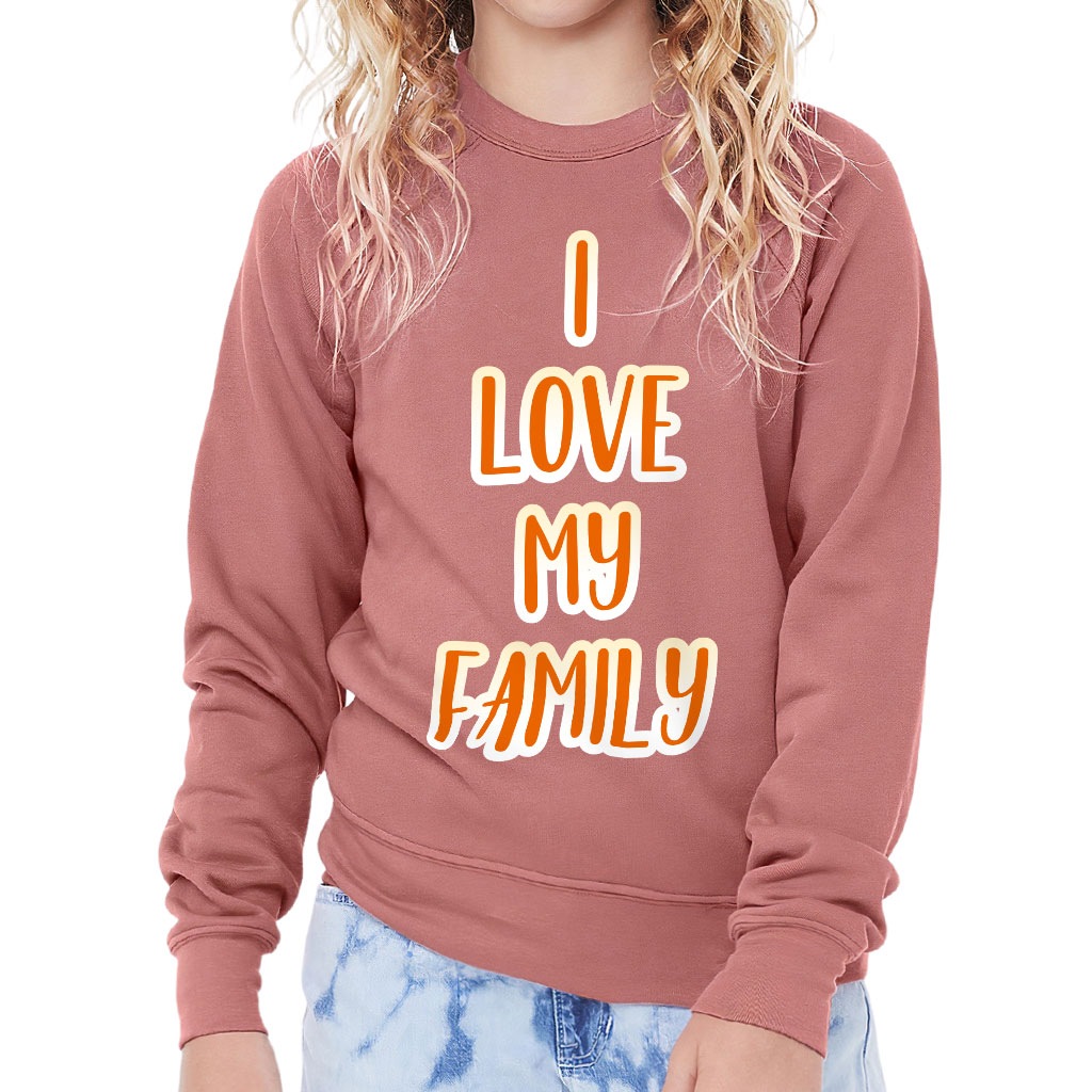 I Love My Family Kids’ Raglan Sweatshirt – Cute Sponge Fleece Sweatshirt – Themed Sweatshirt from Zarta