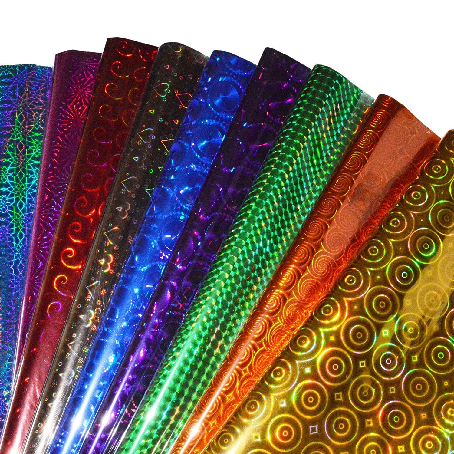 Plastic Holographic Metallic Colour Wrapping Sheets Especially for Gifts for Loved, 24x17-inch 25-Sheets (Multicolour) From KriShiv Decorations from KriShiv Decorations