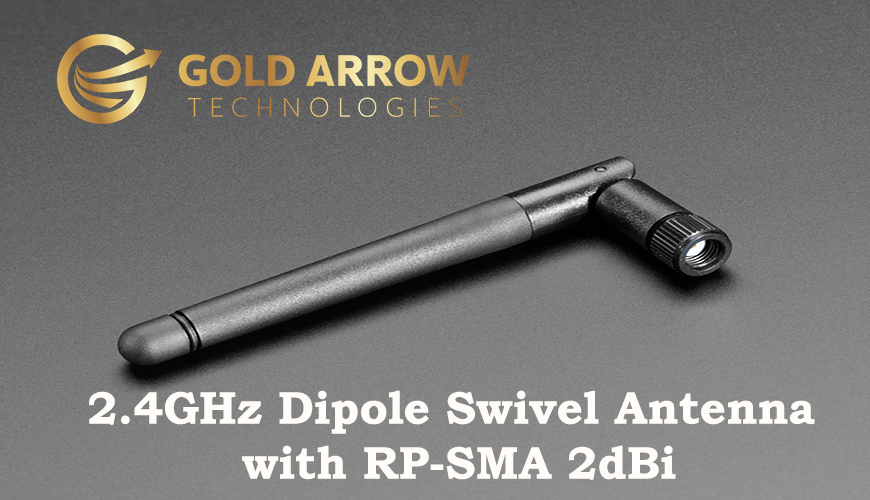 2.4Ghz Dipole Swivel Antenna with RP-SMA 2dBi from Goldarrow Technologies