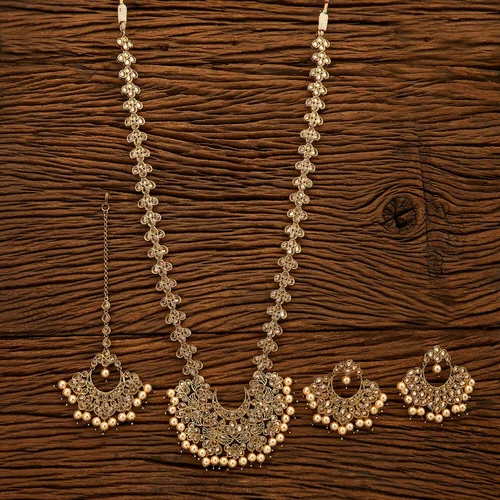 Antique Long Necklace Set with Mehndi Plating 200529 from Kanhai Jewels