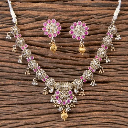 Antique Classic Necklace With Two Tone Plated 203357 from Kanhai Jewels