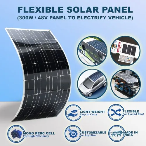 48V, 300Watt Flexible Light Weight Solar Panel For Electric Rickshaw