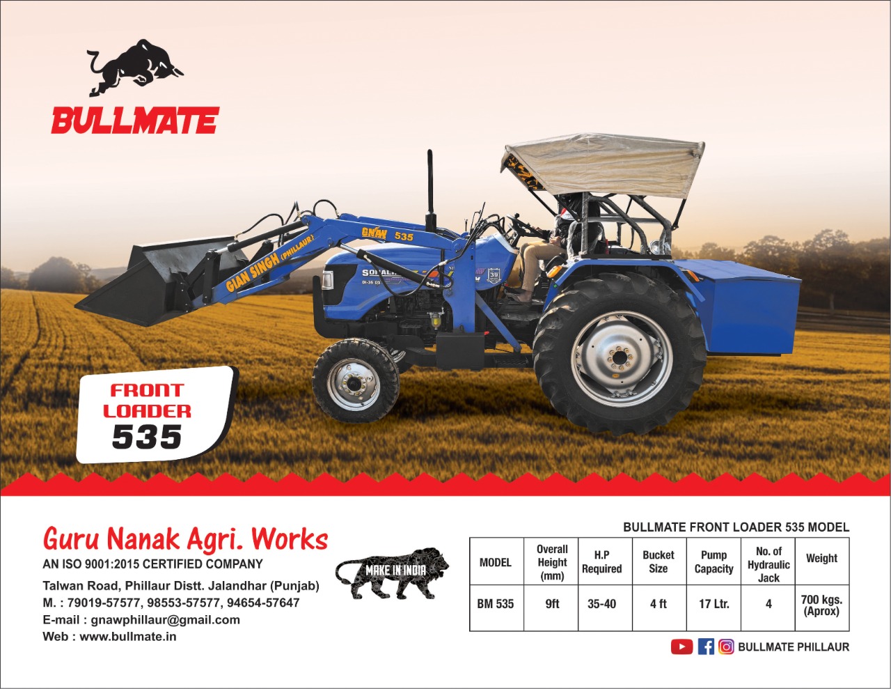 Bullmate Front Loader from Guru Nanak Agri Works