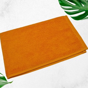 Rekhas 100% Cotton Hand Towel | Super Absorbent | 550 GSM | Orange Colour from Rekhas House of Cotton Private Limited