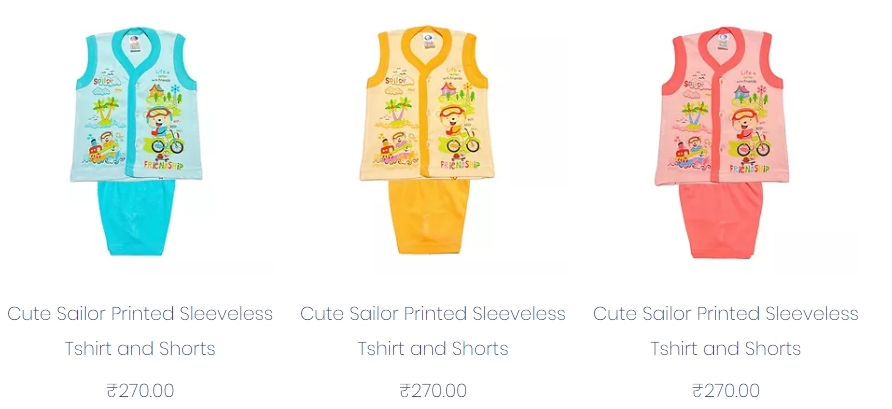 Cute Sailor Printed Sleeveless Tshirt and Shorts from Zoo Kids Wear