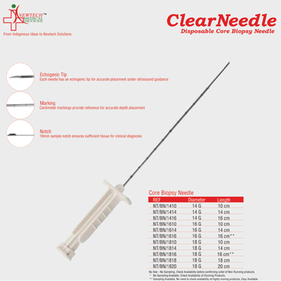 Disposable Core Biopsy Needle from Newtech Medical Devices