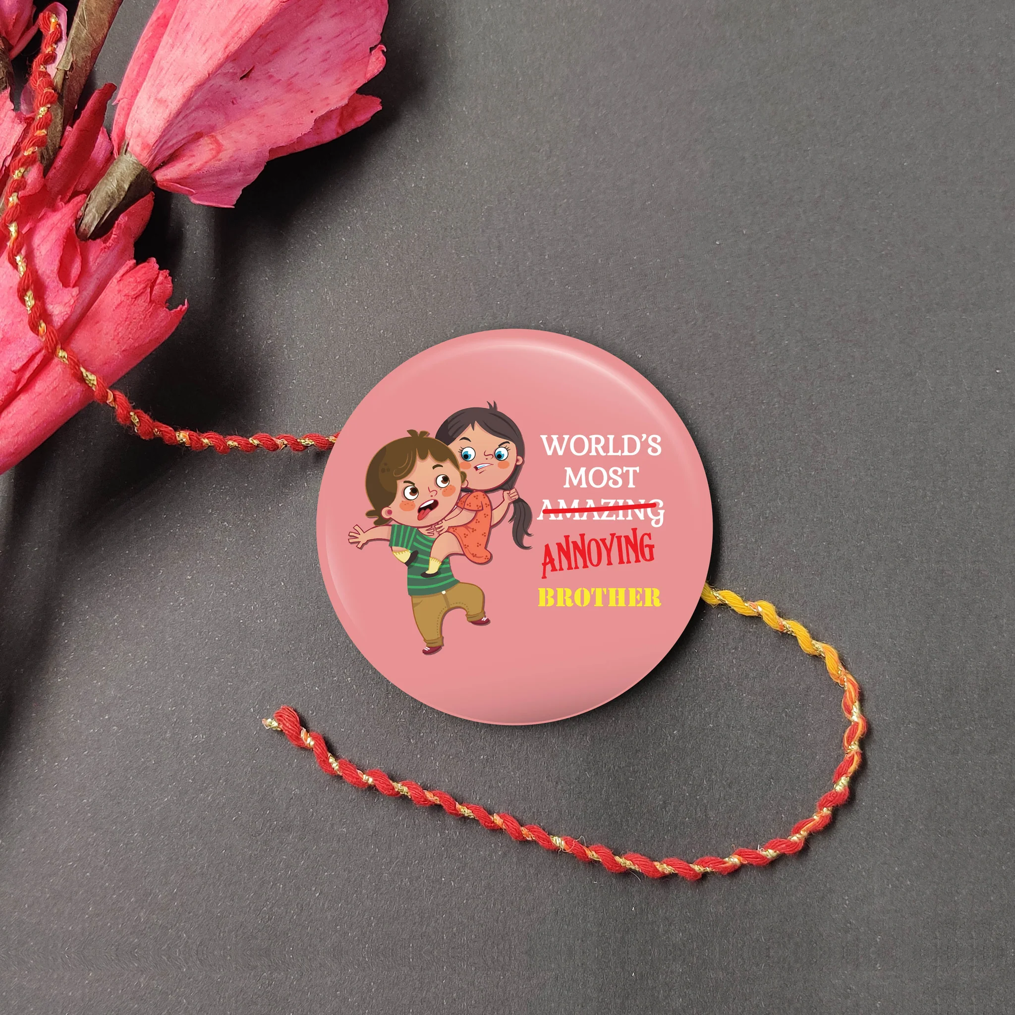 Annoying Brother Metal Rakhi with Fridge Magnet from Bhai Please
