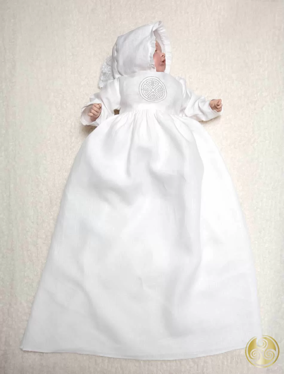 Clare Christening Gown With Matching Bonnet from HM Creations