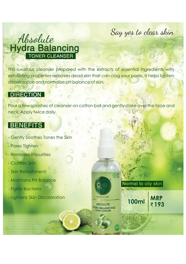 Absolute Hydra Balancing Toner Cleanser from Nandhuyazz All Herbal Products 