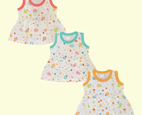 Floral Print Girls Sleeveless Frock Combo Pack from Zoo Kids Wear