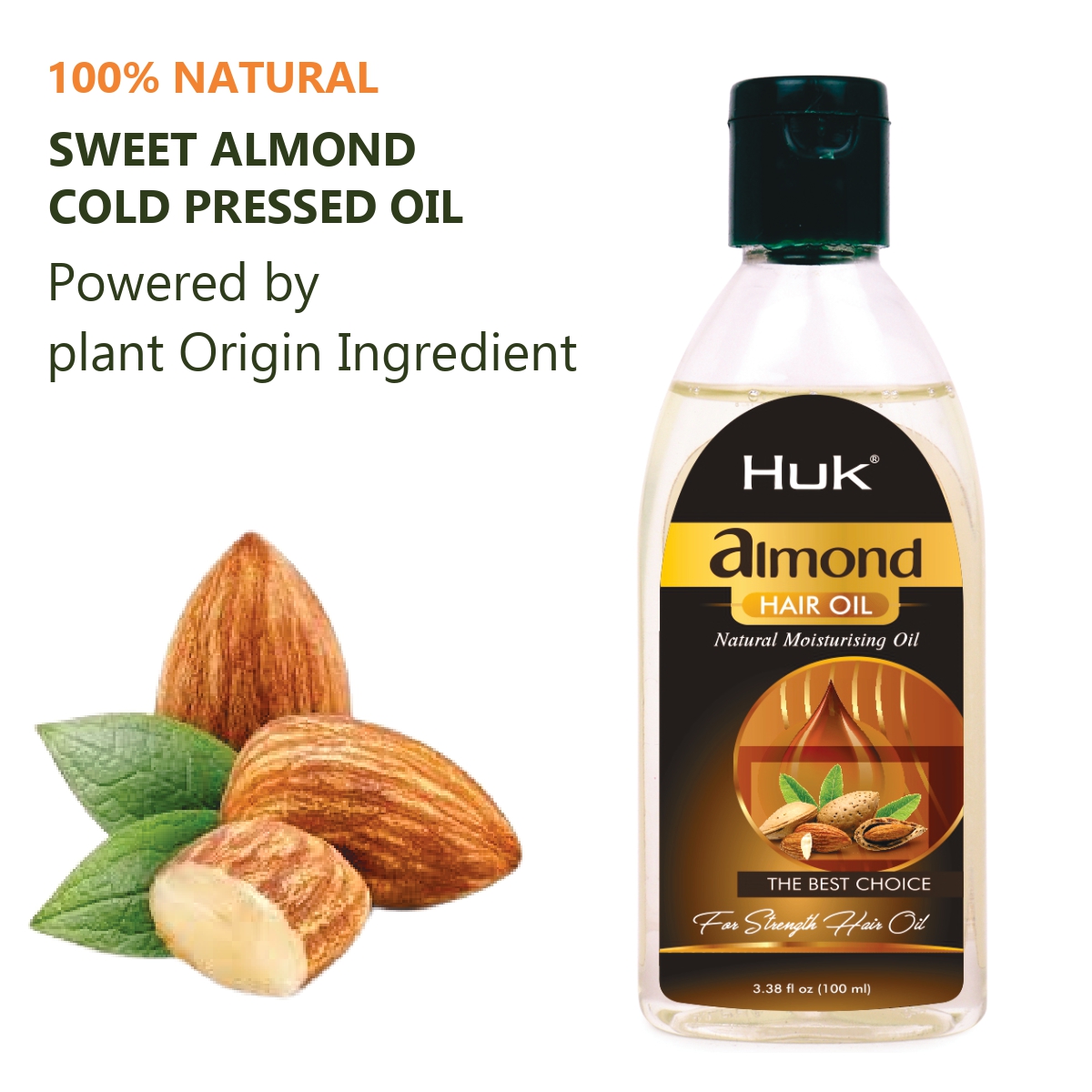 Huk Almond Hair Oil 100ml from Huk Natural