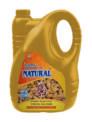 Natural Filtered Groundnut Oil 5L from Udyog Mandir - Naturals Healthy Food
