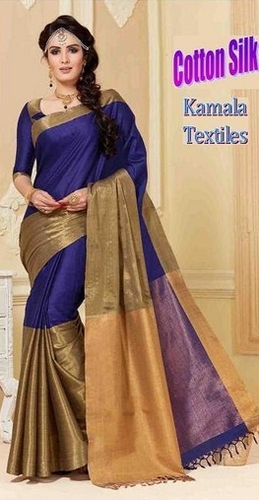 Blue Color Cotton Silk Saree from Manasa Handloom & Textiles