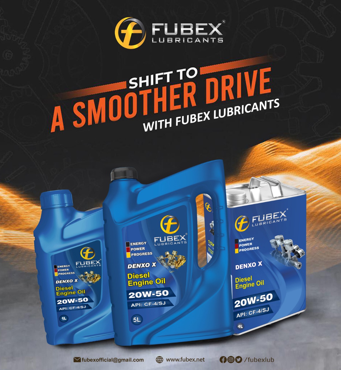 SAE 2w50 API: CF4 4x5L from Fubex Lubricant engine oil