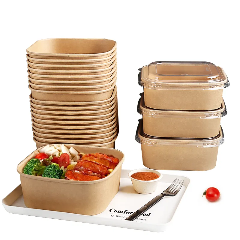 Kraft Rectangle Salad Bowls from OLIVEARTH TRADING LLP