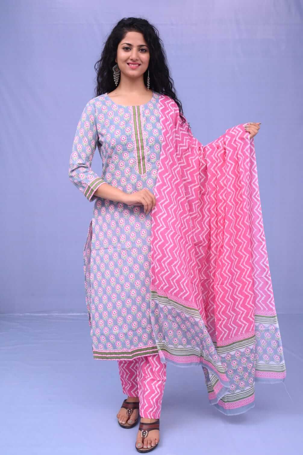 Ladies Daily Wear Suit || Ladies Cotton Unstitched Salwar Suit  from FabricKart