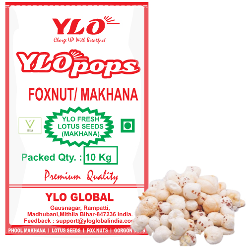 YLOPops Premium Quality Foxnut / Makhana - 10 Kg Package from YLO GLOBAL