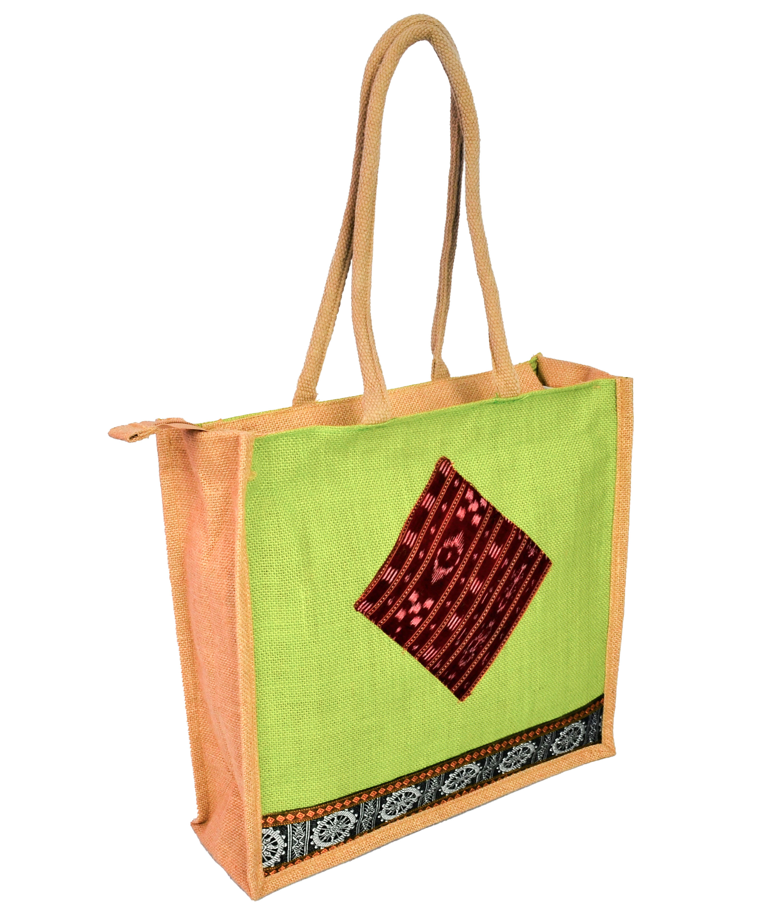 Jute Bags for Lunch for Men & Women | Jute Bags with Sambalpuri from HAASTIKA HANDICRAFTS PVT LTD
