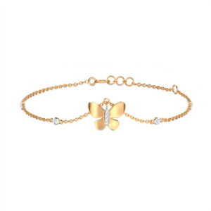 Beautiful Designer Butterfly Charm And CZ Gemstone Gold Micron Plated Chain Bracelet from Silvesto India-Jewelry Manufacturer