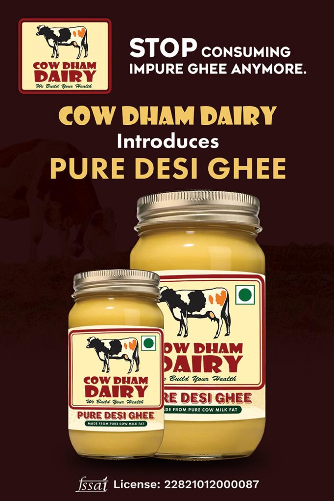 Cow Dham Dairy - Pure Desi Ghee 1/2 LTR from COW DHAM DAIRY PVT LTD