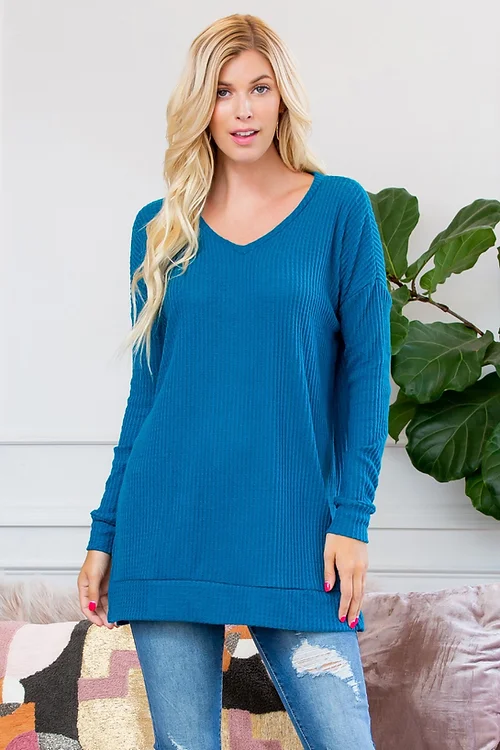 Women Thermal Waffle V-Neck Sweater from KPFC Company Limited