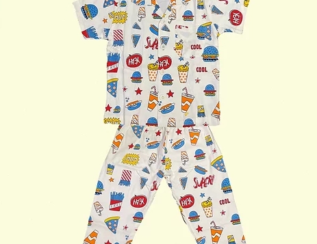 Fast Food Print Night Pyjama Set from Zoo Kids Wear
